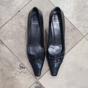 Stuart Weitzman Black Leather Heels